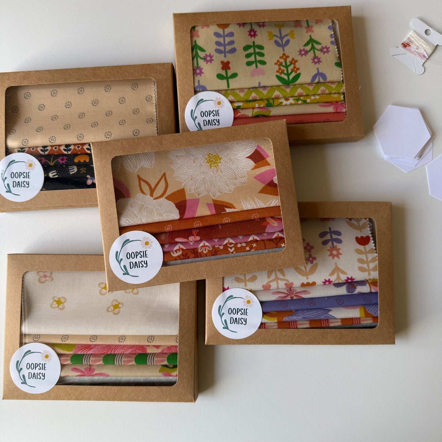 Hexie Bloem Onderzetter Kit - Quilt 'n Sip project