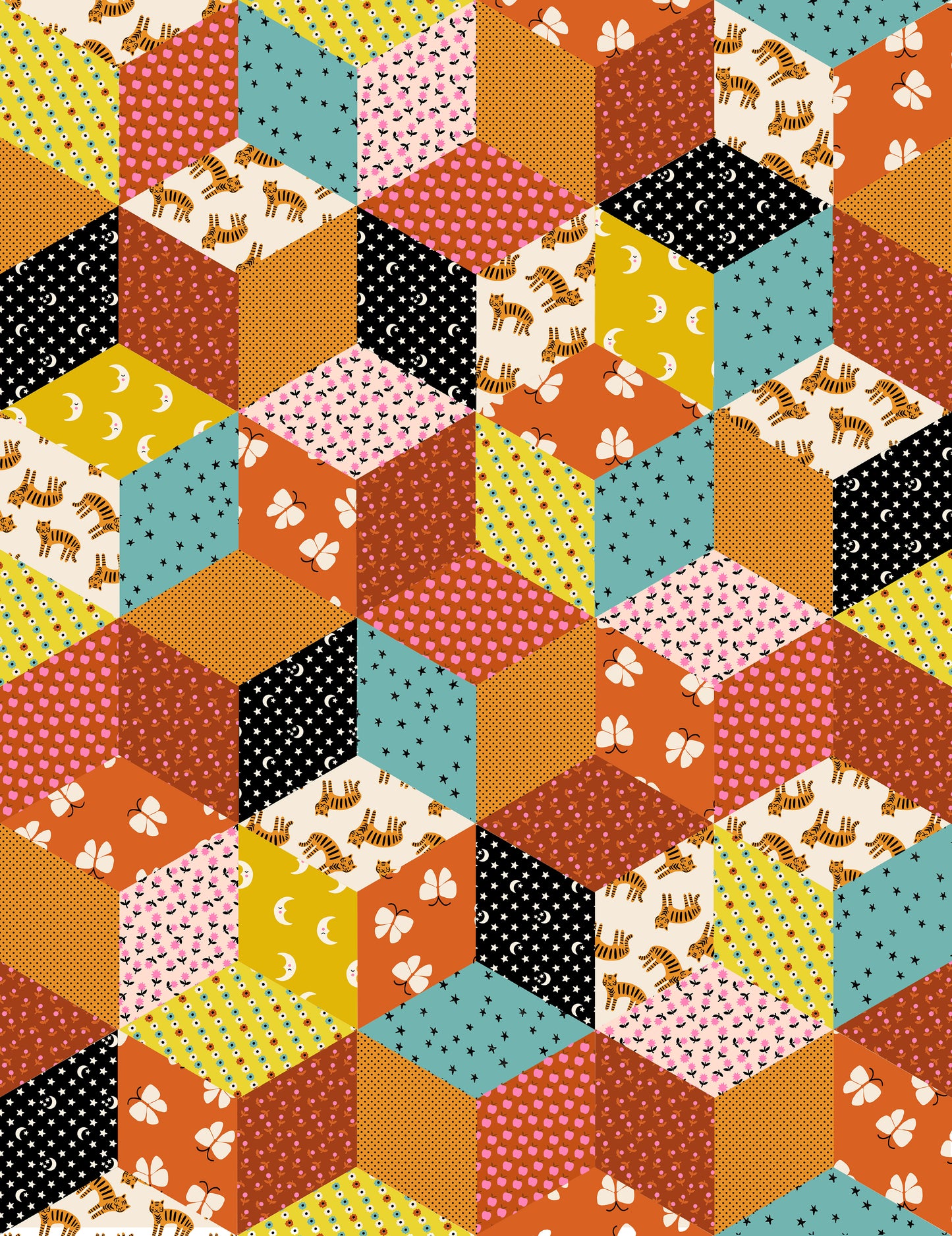 Ooh Lucky Lucky - Tumbling Blocks Caramel