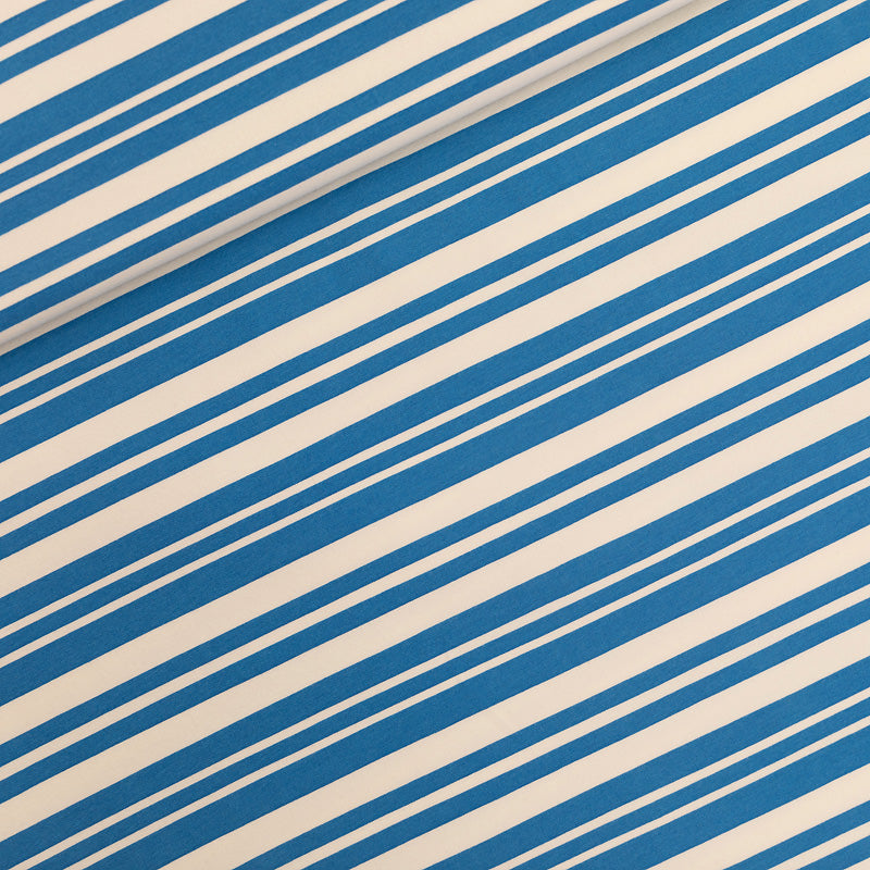 French Terry - Summer Horizontals - Gebroken Wit