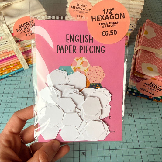 EPP Paper Pieces - Hexagon 0,5 inch - 125 stuks