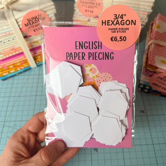 EPP Paper Pieces - Hexagon 0,75 inch - 125 stuks
