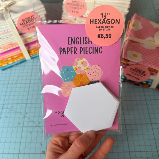 EPP Paper Pieces - Hexagon 1,5 inch - 50 stuks