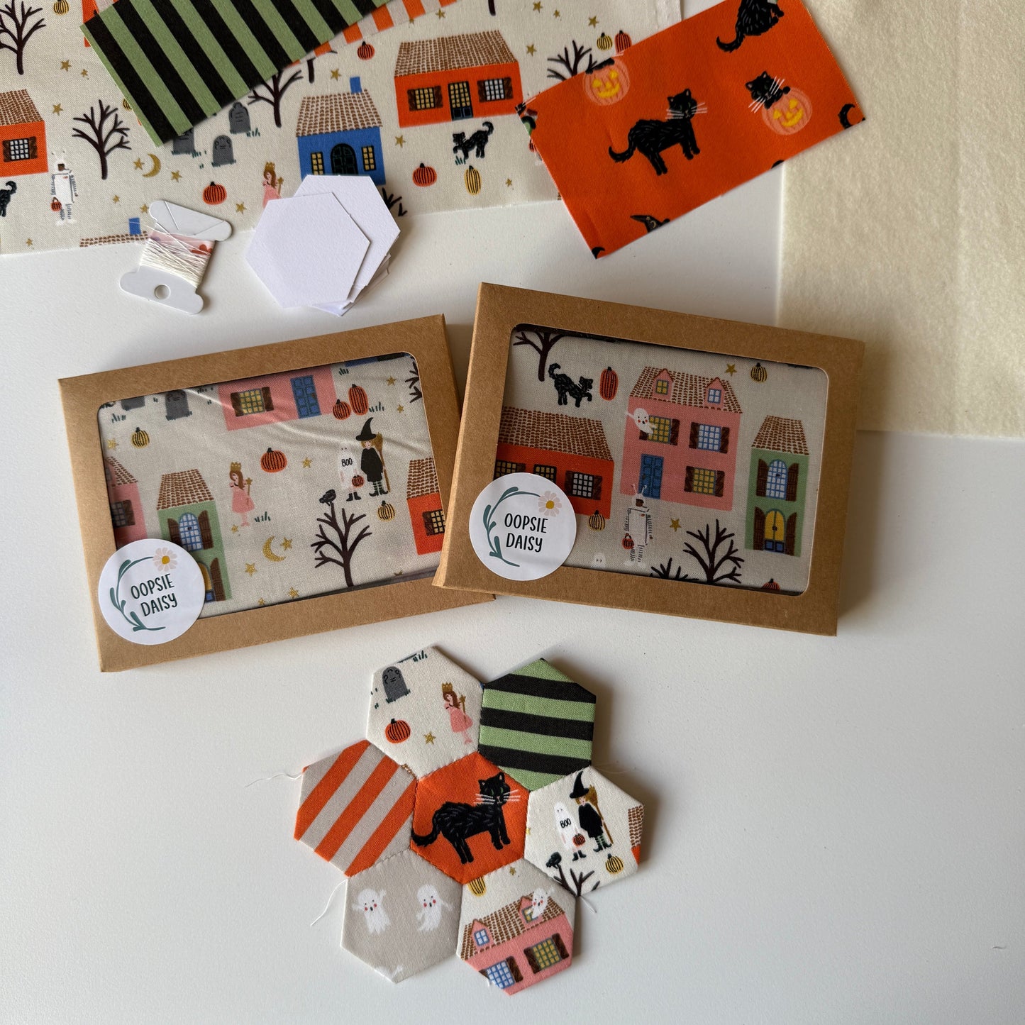 Hexie Bloem Onderzetter Kit - Quilt 'n Sip project