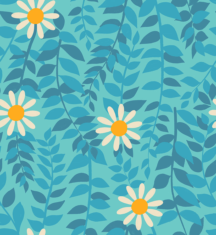 Flowerland - Daisies Turquoise