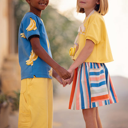 French Terry - Bananas - Zee van Belize Blauw